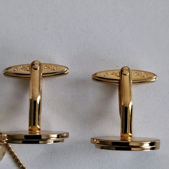 Dior Gold-plated Cufflinks & Tie Tack Set - Picture 3 of 4